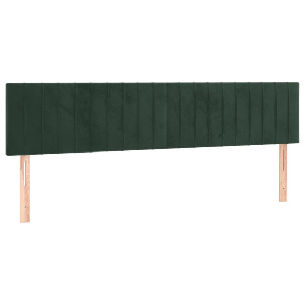 Cabeceira de cama 2 pcs veludo 80x5x78/88 cm verde-escuro M 2