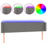 Cabecero con LED de tela gris oscuro 183x16x78/88 cm 2