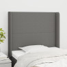 Cabecero con orejas de tela gris oscuro 93x16x118/128 cm 1