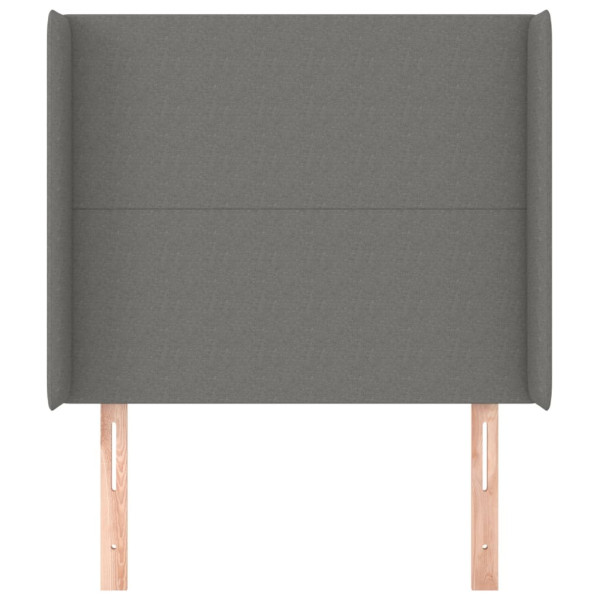 Cabecero con orejas de tela gris oscuro 93x16x118/128 cm M 3