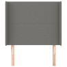 Cabecero con orejas de tela gris oscuro 93x16x118/128 cm 3