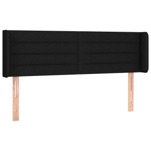 Cabeceira de cama c/ abas tecido 147x16x78/88 cm preto H