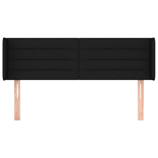 Cabeceira de cama c/ abas tecido 147x16x78/88 cm preto M 3