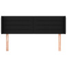 Cabeceira de cama c/ abas tecido 147x16x78/88 cm preto 3