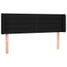 Cabeceira de cama c/ luzes LED tecido 147x16x78/88 cm preto 3