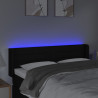 Cabeceira de cama c/ luzes LED tecido 147x16x78/88 cm preto 4