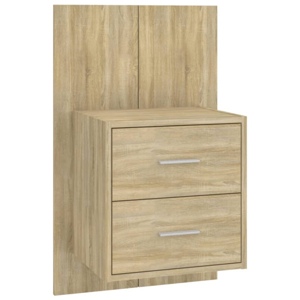 Cabecero de cama con mesitas madera contrachapada roble Sonoma M 4