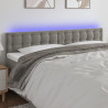 Cabecero con LED de terciopelo gris claro 160x5x78/88 cm 1
