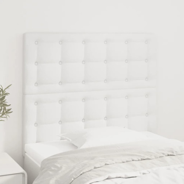 Cabeceros 2 unidades de cuero sintético blanco 90x5x78/88 cm D