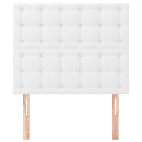 Cabeceira de cama 2 pcs couro artificial 90x5x78/88 cm branco M 3