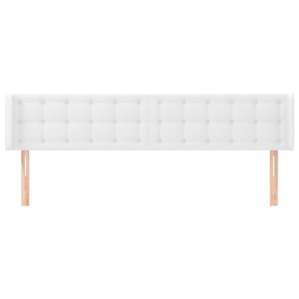 Cabecero de cuero sintético blanco 183x16x78/88 cm M 3