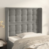 Cabeceira cama c/ abas veludo 103x16x118/128 cm cinzento-claro 1
