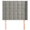 Cabecero con orejas de terciopelo gris claro 103x16x118/128 cm 3