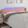 Cabecero con LED de terciopelo rosa 183x16x78/88 cm 1