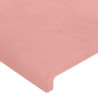 Cabecero con LED de terciopelo rosa 183x16x78/88 cm 5