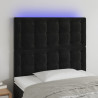 Cabecero con luces LED terciopelo negro 100x5x118/128 cm 1