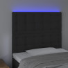 Cabecero con luces LED terciopelo negro 100x5x118/128 cm 3