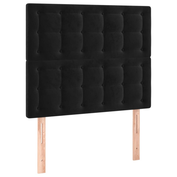 Cabecero con luces LED terciopelo negro 100x5x118/128 cm M 4