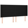 Cabecero con LED de tela negro 163x16x118/128 cm 3