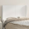 Cabeceira cama c/ abas couro artificial 147x23x118/128cm branco 1