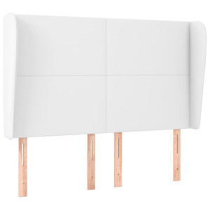Cabeceira cama c/ abas couro artificial 147x23x118/128cm branco H