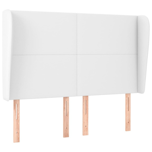 Cabeceira cama c/ abas couro artificial 147x23x118/128cm branco M 2