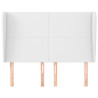Cabecero con orejas de cuero sintético blanco 147x23x118/128 cm 3