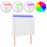 Cabecero con LED cuero sintético blanco 83x16x118/128 cm 2