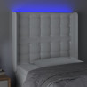 Cabecero con LED cuero sintético blanco 83x16x118/128 cm 4