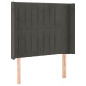 Cabecero con LED de terciopelo gris oscuro 83x16x118/128 cm 3
