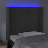 Cabecero con LED de terciopelo gris oscuro 83x16x118/128 cm 4