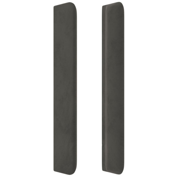 Cabecero con LED de terciopelo gris oscuro 83x16x118/128 cm M 5