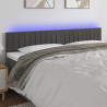 Cabecero con LED de terciopelo gris oscuro 160x5x78/88 cm 1