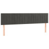 Cabeceira de cama c/luzes LED veludo 160x5x78/88cm cinza-escuro 4