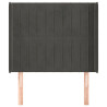 Cabecero con orejas de terciopelo gris oscuro 83x16x118/128 cm 3