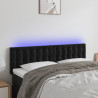 Cabecero con LED de terciopelo negro 144x5x78/88 cm 1