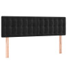 Cabeceira de cama c/ luzes LED veludo 144x5x78/88 cm preto 4