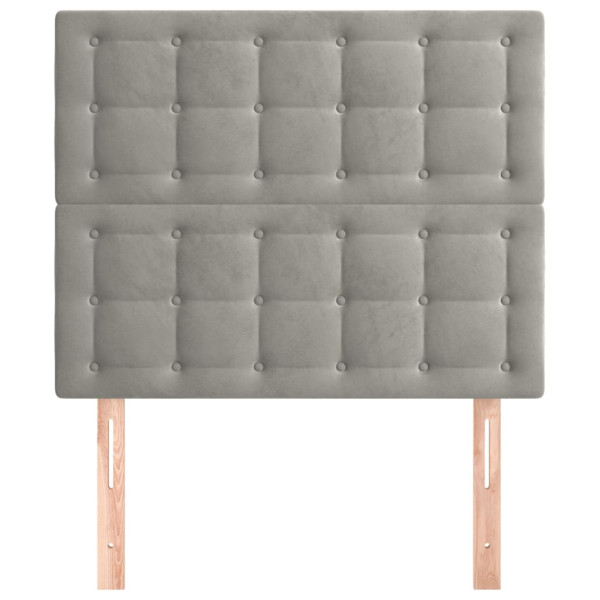 Cabeceros 2 unidades de terciopelo gris claro 80x5x78/88 cm M 3
