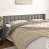 Cabeceira de cama c/ abas veludo 147x16x78/88 cm cinzento-claro 1