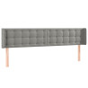 Cabeceira de cama c/ abas veludo 147x16x78/88 cm cinzento-claro 2