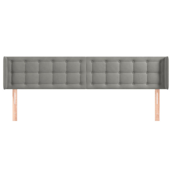 Cabecero de terciopelo gris claro 163x16x78/88 cm M 3