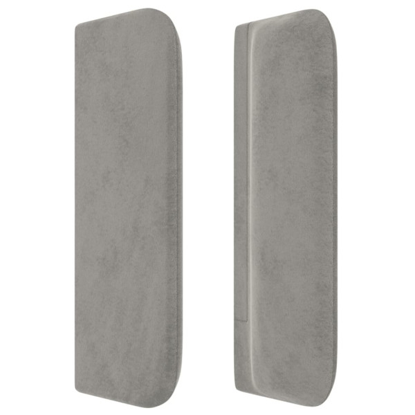 Cabecero de terciopelo gris claro 163x16x78/88 cm M 4
