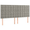 Cabeceira de cama 4 pcs veludo 80x5x78/88 cm cinzento-claro 2