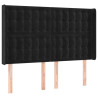 Cabeceira de cama c/ luzes LED veludo 147x16x118/128 cm preto 3