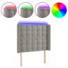 Cabeceira cama c/ luzes LED veludo 83x16x118/128 cm cinza-claro 2