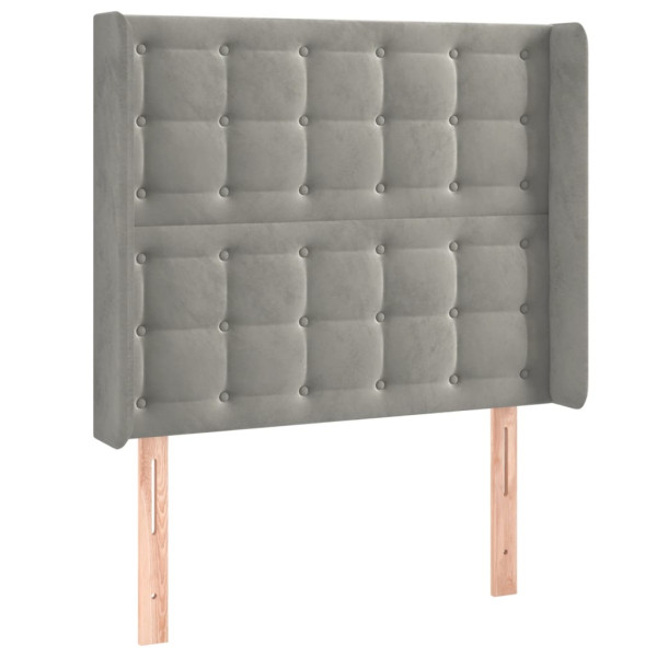 Cabecero con LED de terciopelo gris claro 83x16x118/128 cm M 3