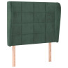 Cabecero con orejas de terciopelo verde oscuro 83x23x118/128 cm 2