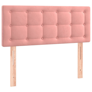 Cabecero de terciopelo rosa 90x5x78/88 cm H