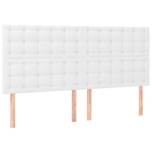 Cabeceira de cama 4 pcs couro artificial 80x5x78/88 cm branco H