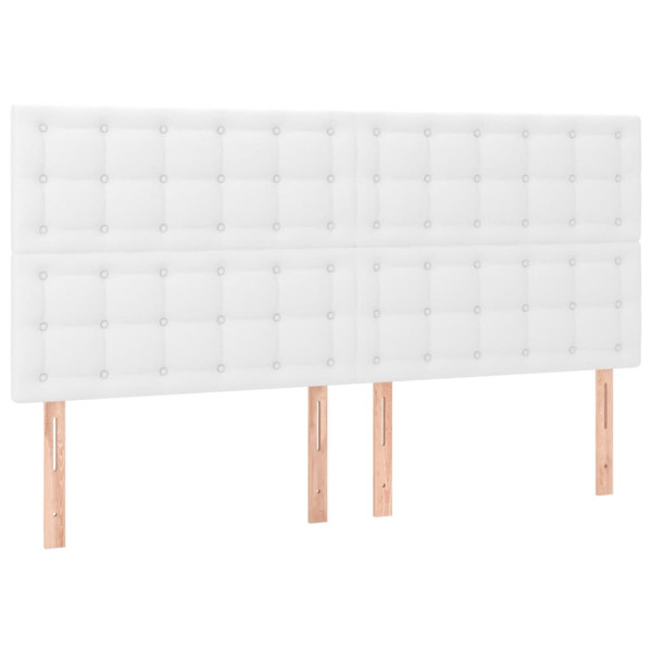 Cabeceros 4 unidades de cuero sintético blanco 80x5x78/88 cm M 2